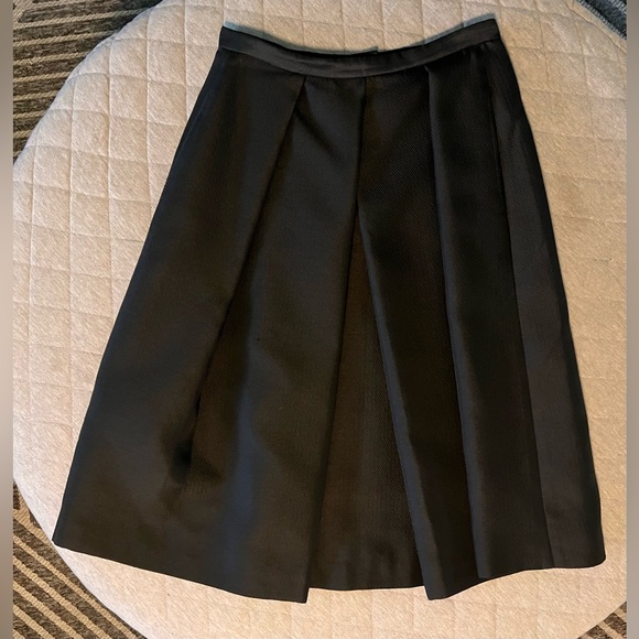 TIBI Sz 10 Black Silk-Faille Midi Skirt - Picture 2 of 8